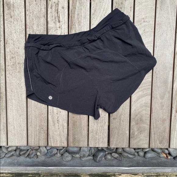 LULULEMON Black Drawstring Athletic Running Shorts - Picture 3 of 7